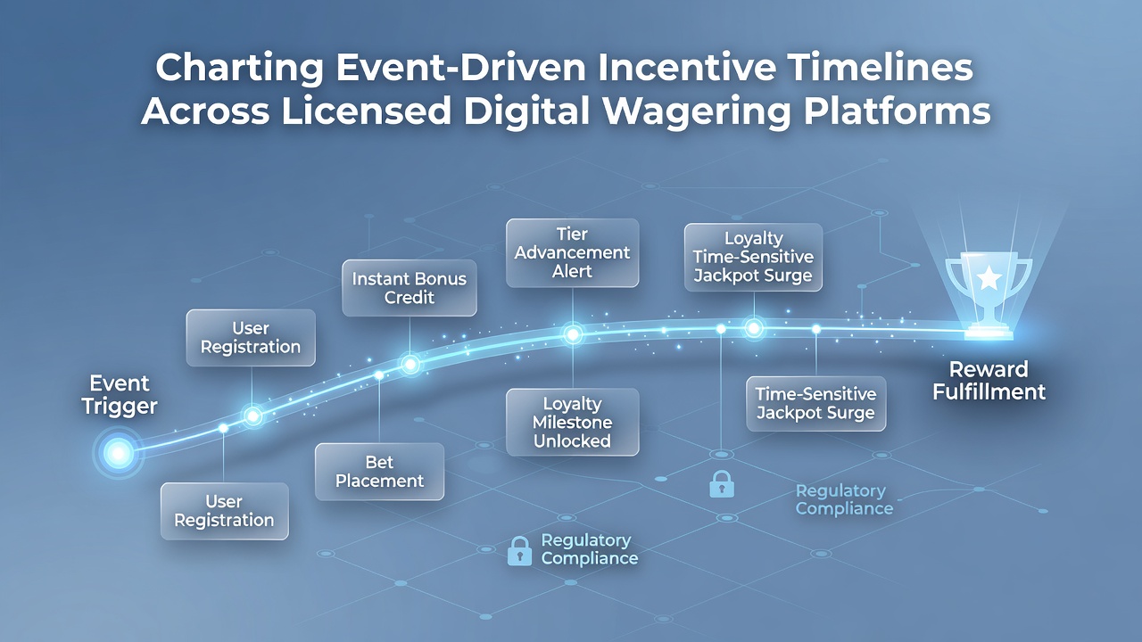 Digital wagering dashboard displaying event-driven incentive timelines and bonus structures across multiple licensed platforms