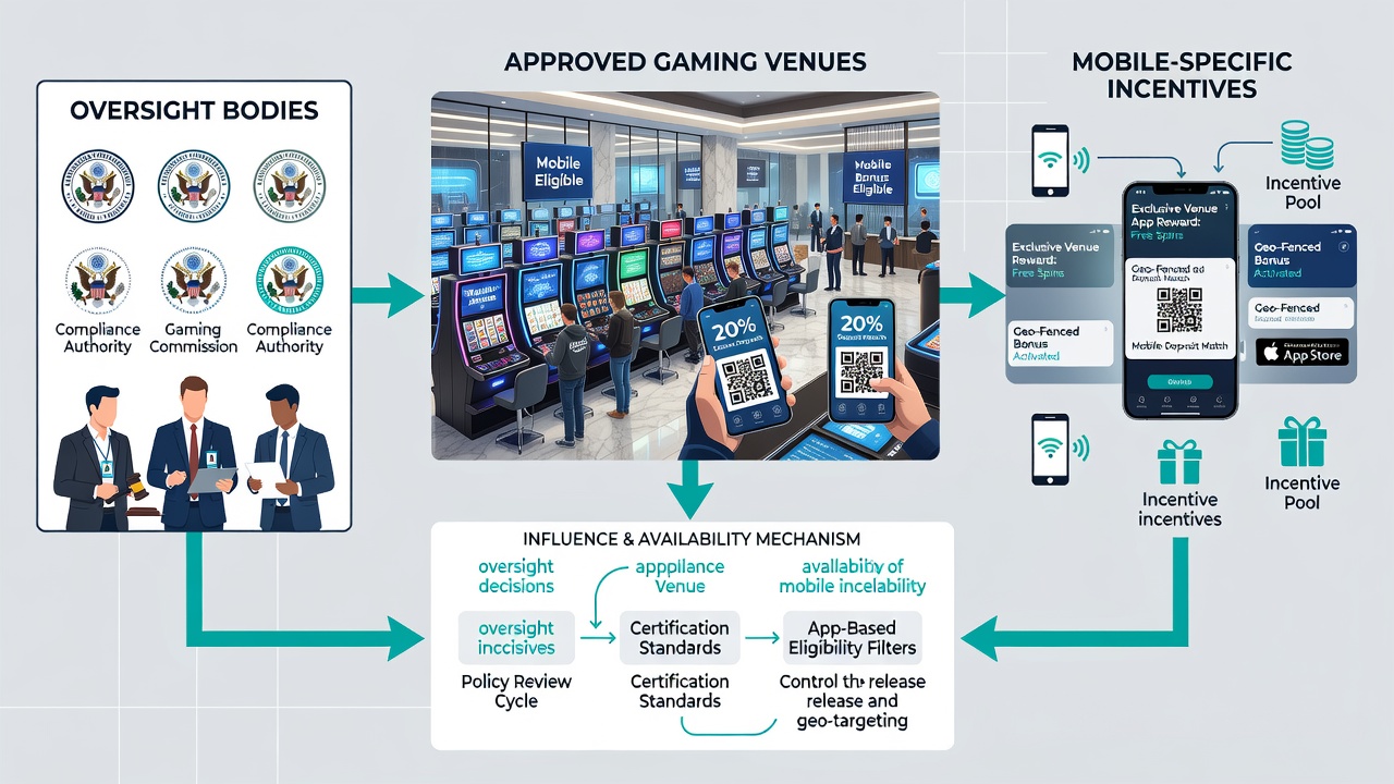 Mobile app interface displaying approved casino incentives under regulatory guidelines
